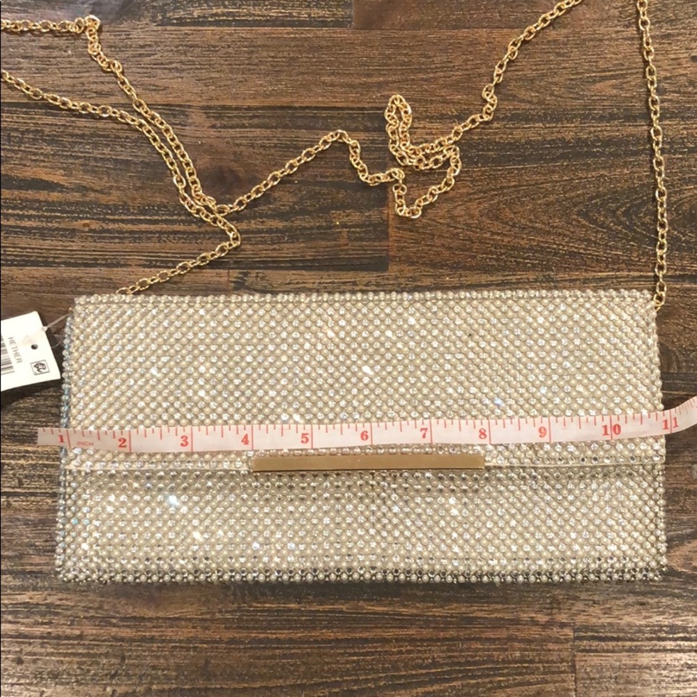 INC Heather Clutch One Size Gold NWT - Picture 4 of 6